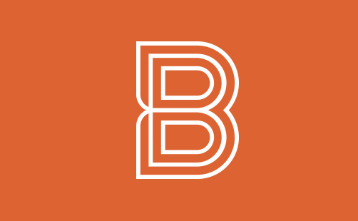 B for Bartram Mews on orange