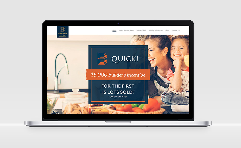 New website for Bartram Mews Estate, Perth WA. Designed by Axiom Design Partners