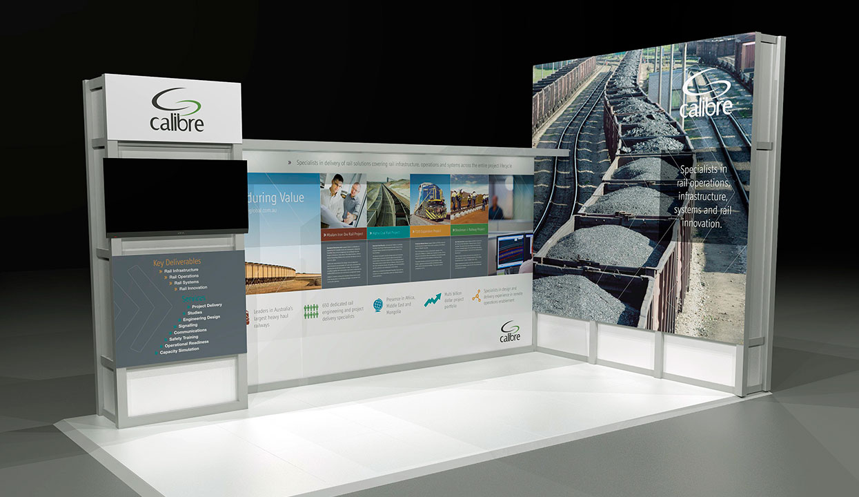 The Calibre Global expo booth render