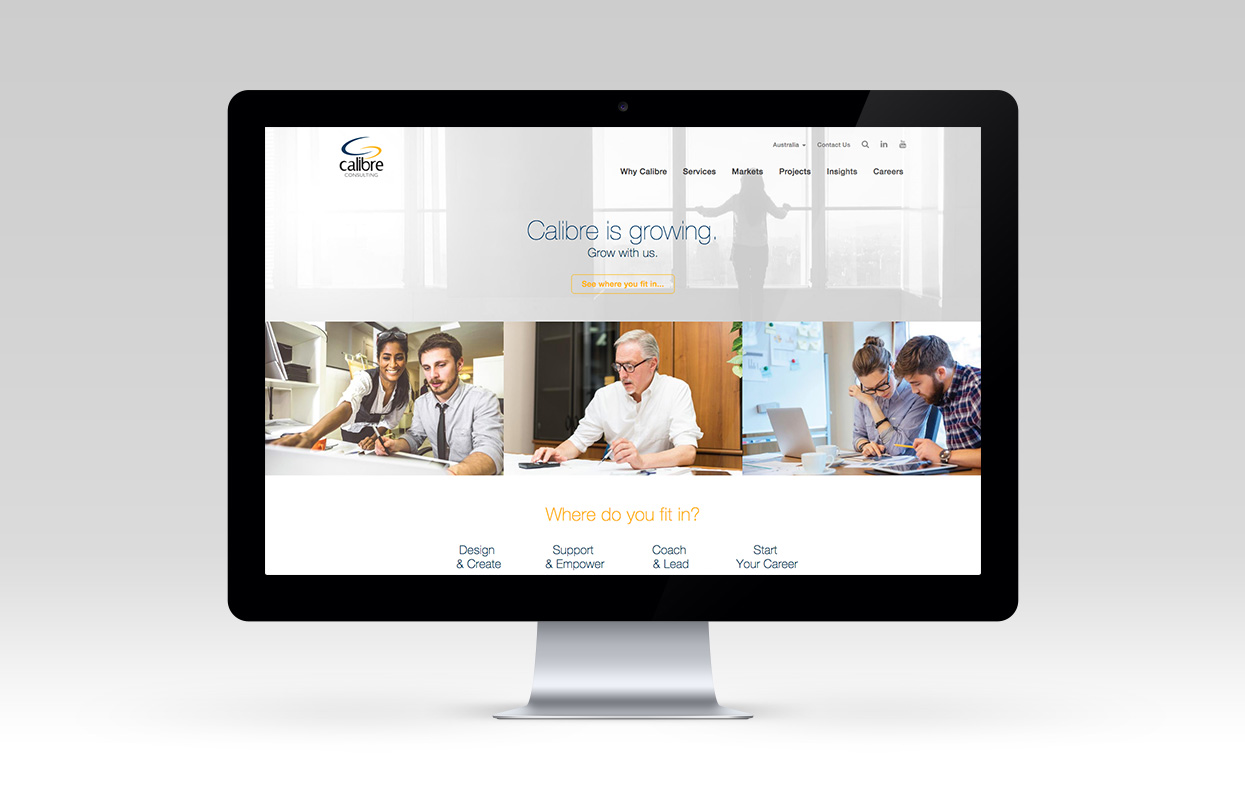 Calibre Consulting website careers page mockup