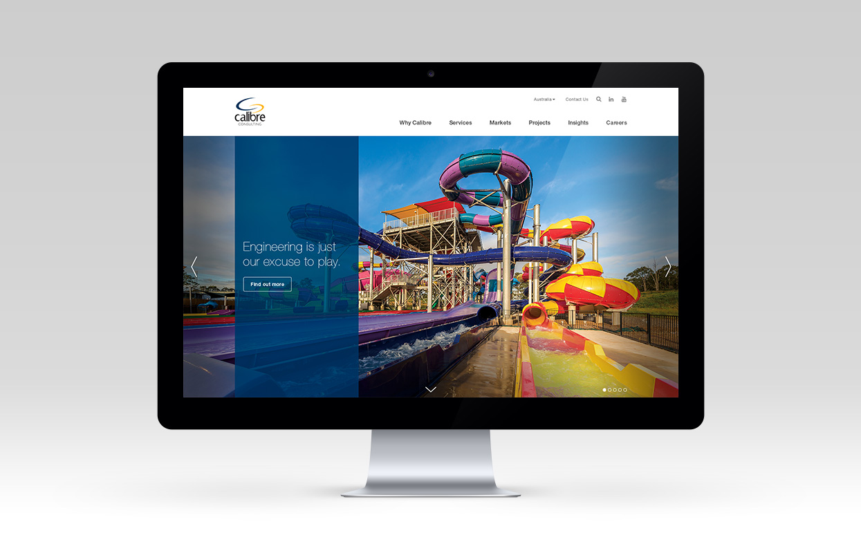 Calibre Consulting website homepage mockup