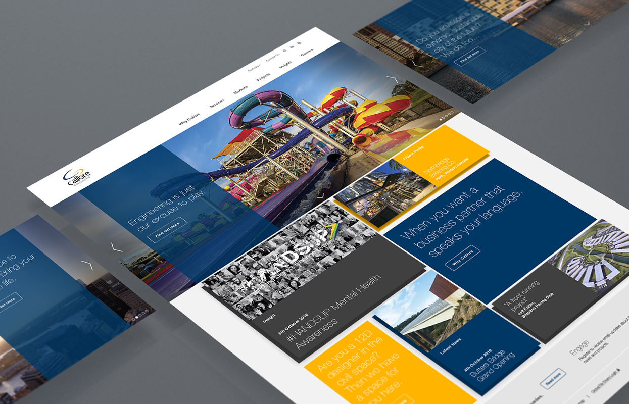 Calibre Consulting website homepage carousel slides