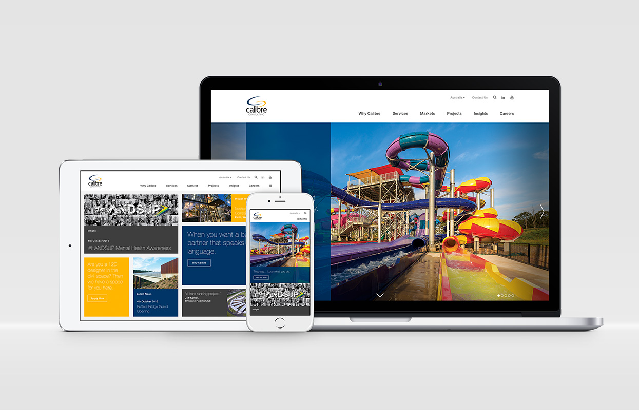 Calibre Consulting website responsive design mockups