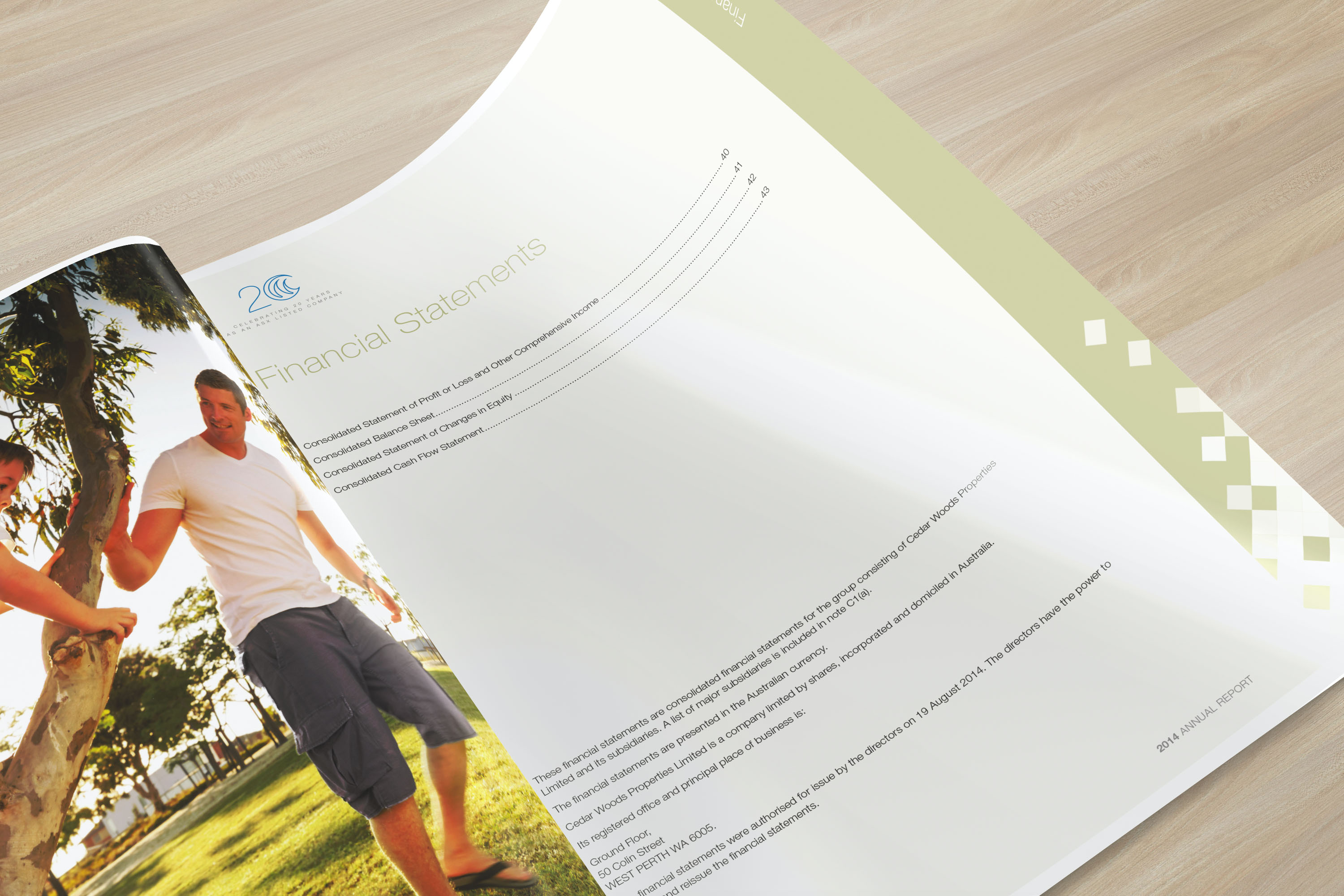 Cedar Woods 2014 Annual Report Design