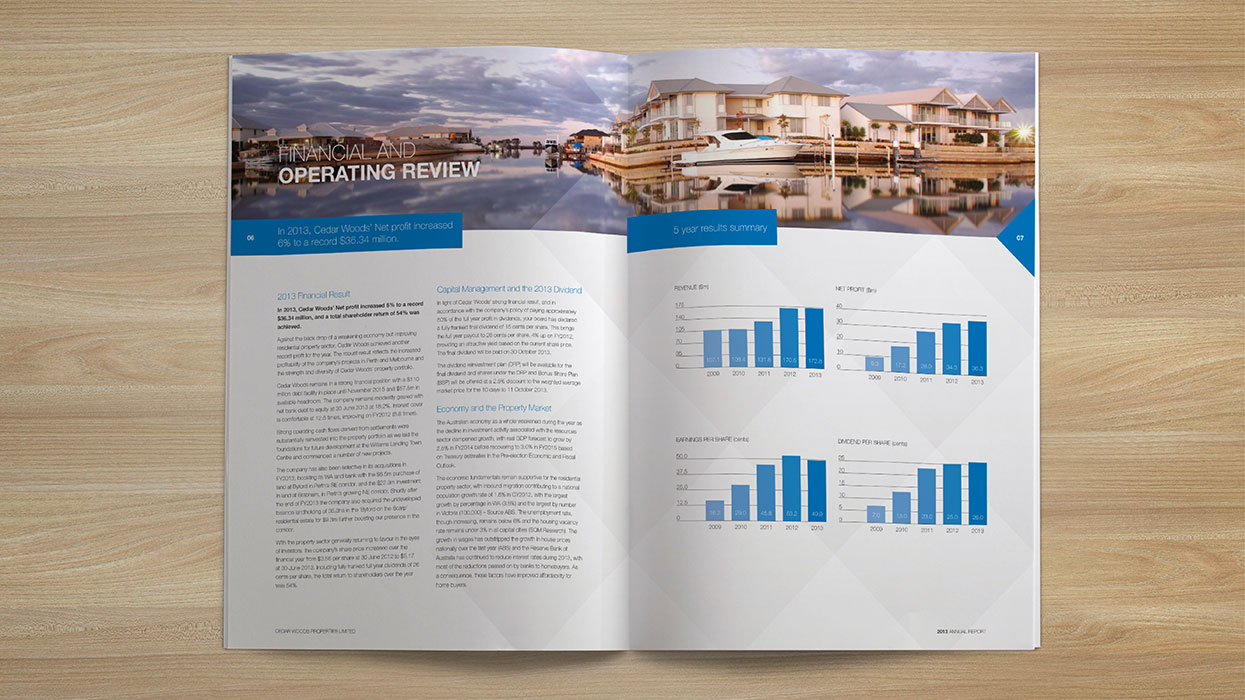 Cedar Woods 2013 Annual Report Design
