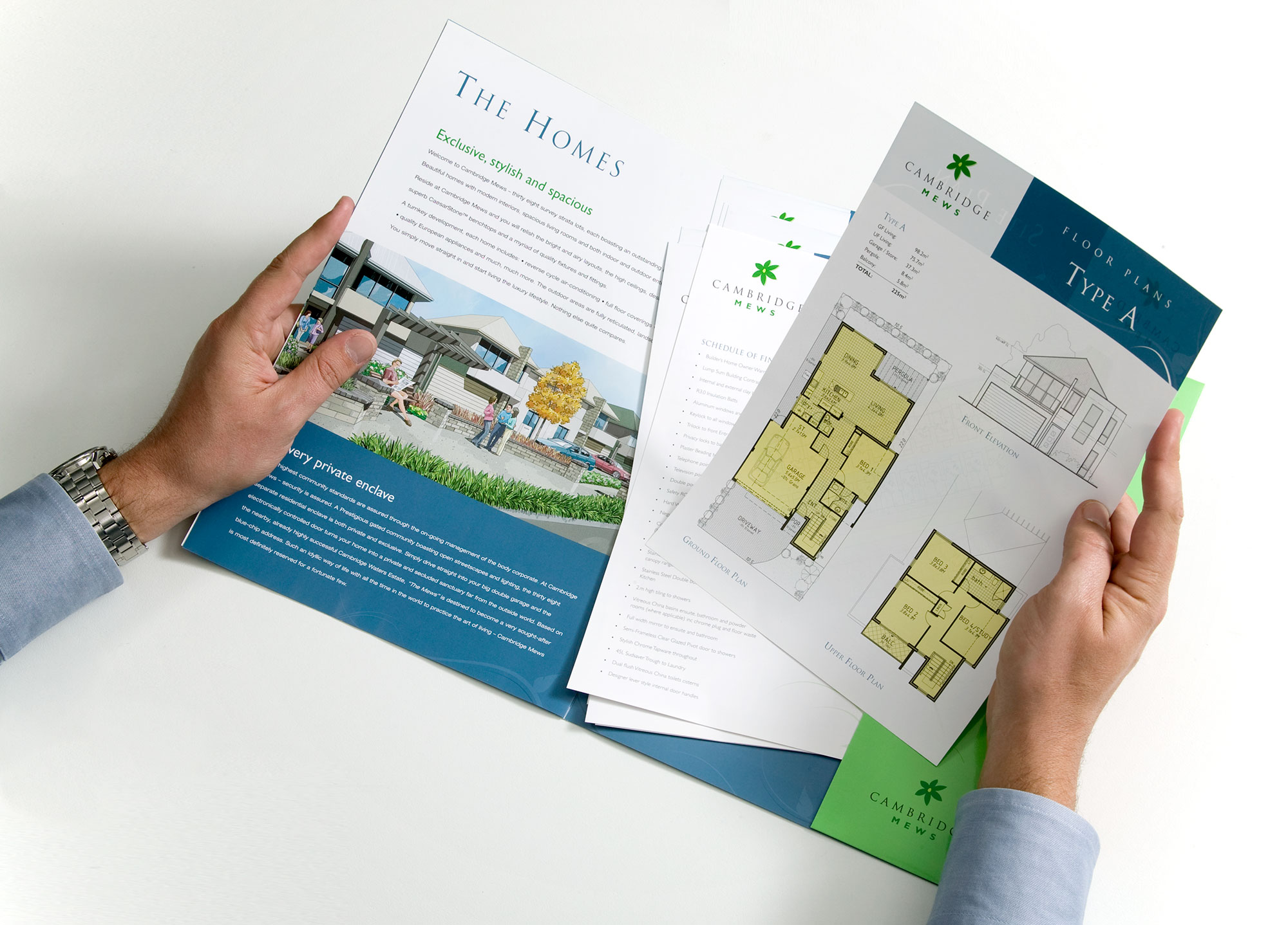 Cambridge Mews Presentation Folder and Flyer Design