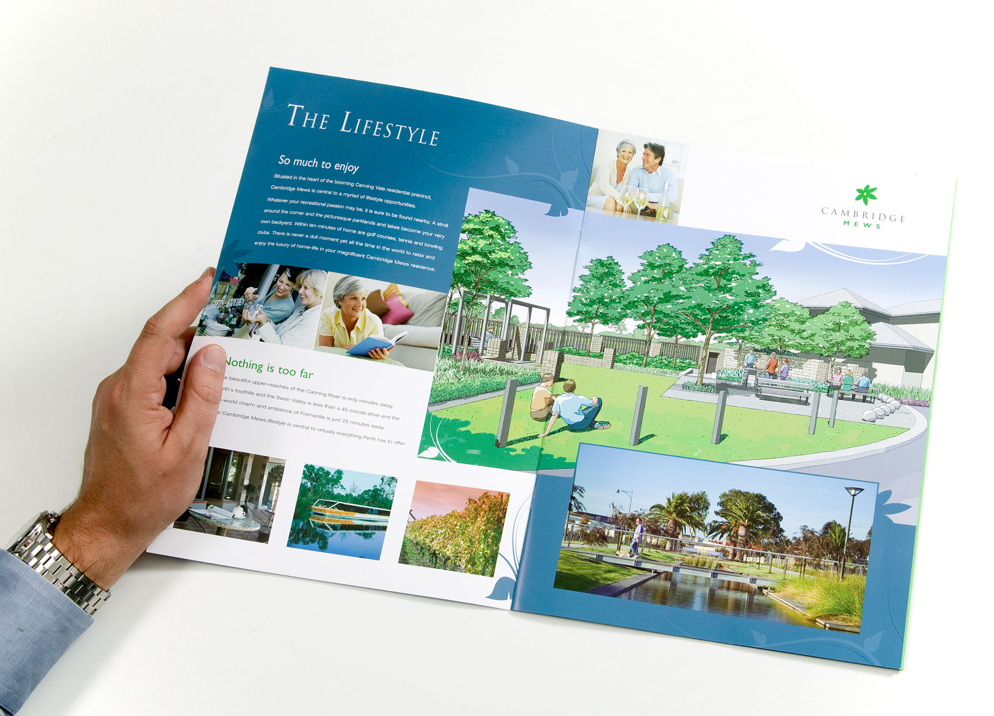 Cambridge Mews Brochure Spread Design