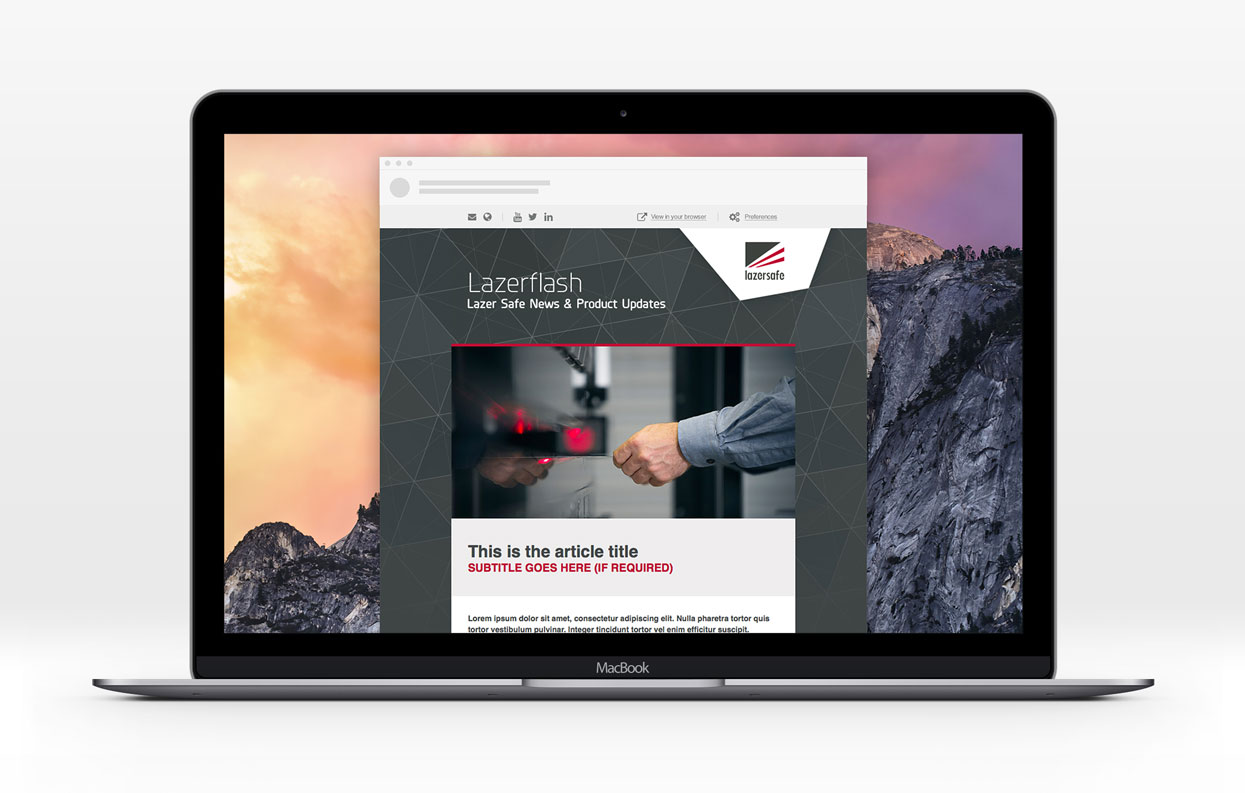 Lazer Safe Email Newsletter
