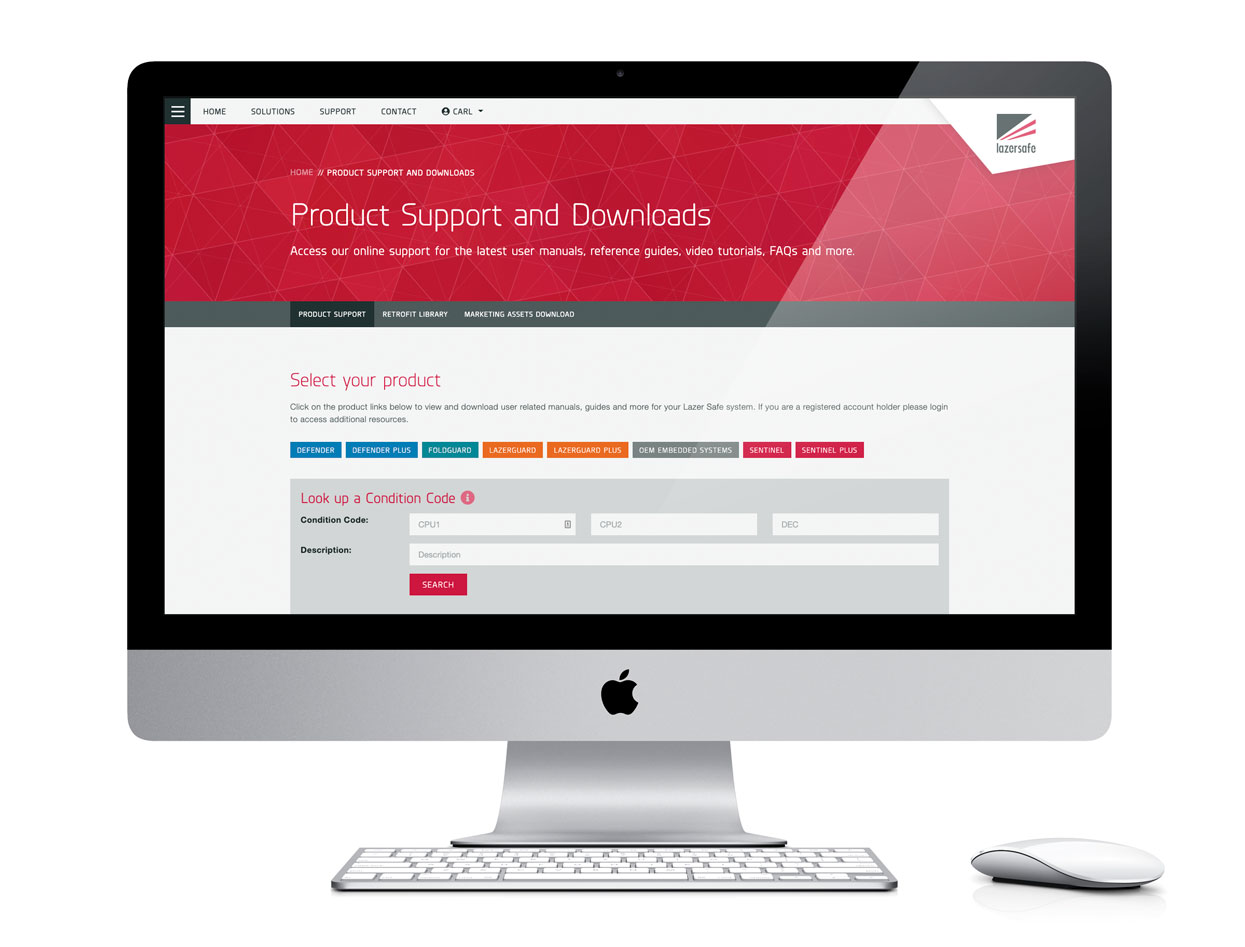 The Lazer Safe Website Product Support Database