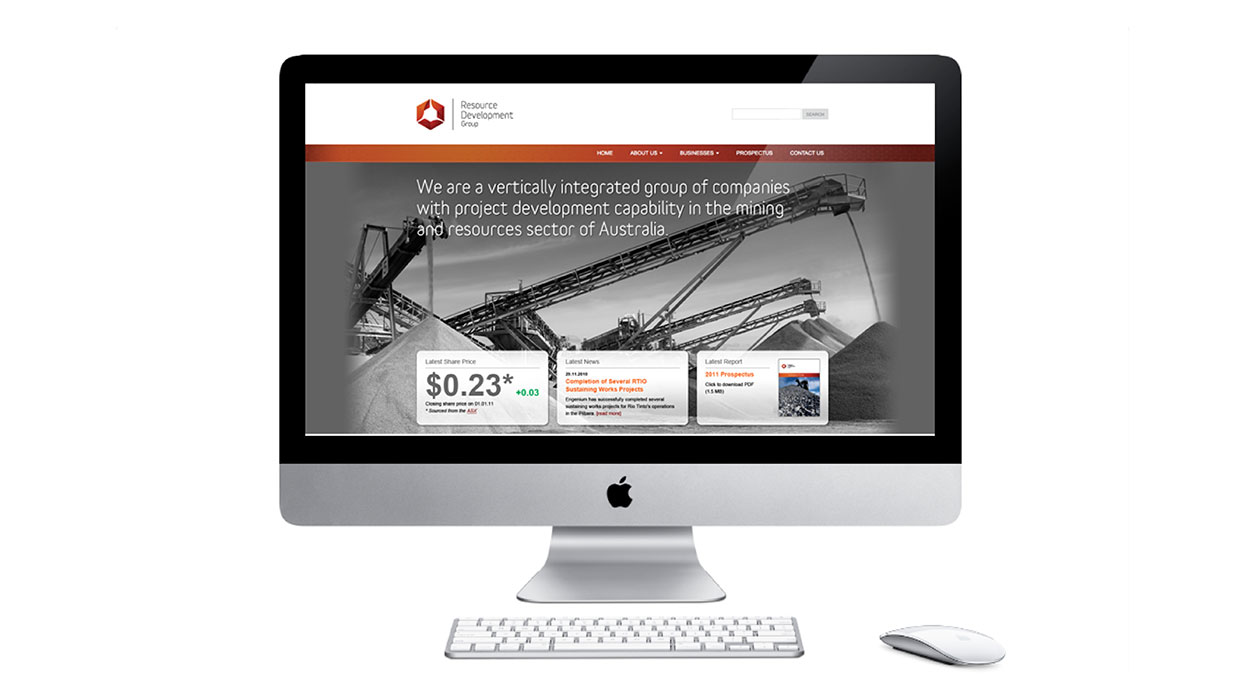 Resource Development Group Website Homepage