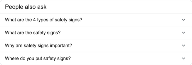 An example of Google's People Ask rich snippet