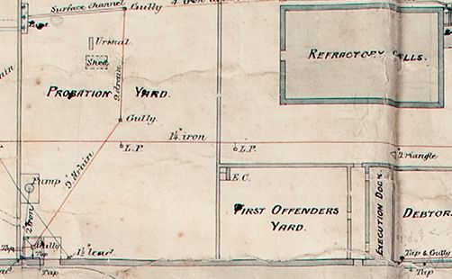 Vintage prison map for the Convict Depot at Fremantle Prison