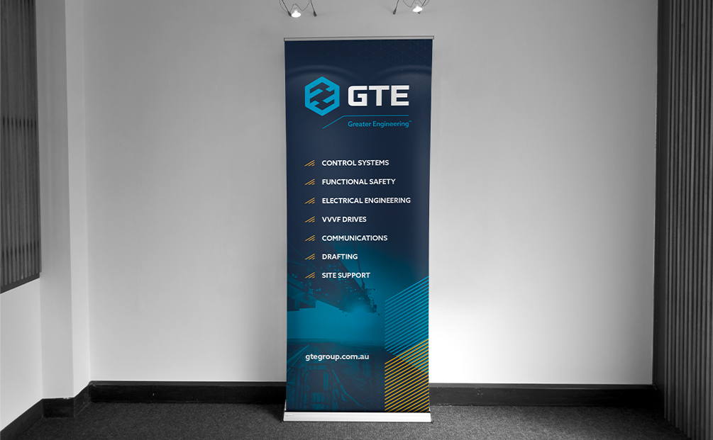 The GTE Group corporate banner designed by Axiom.