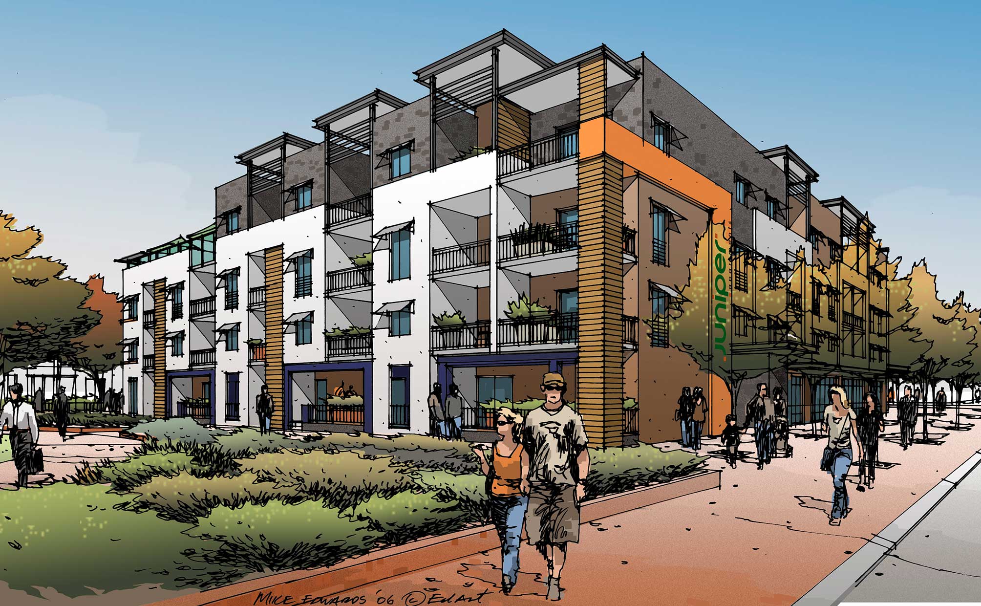 Juniper Apartments Site Illustration