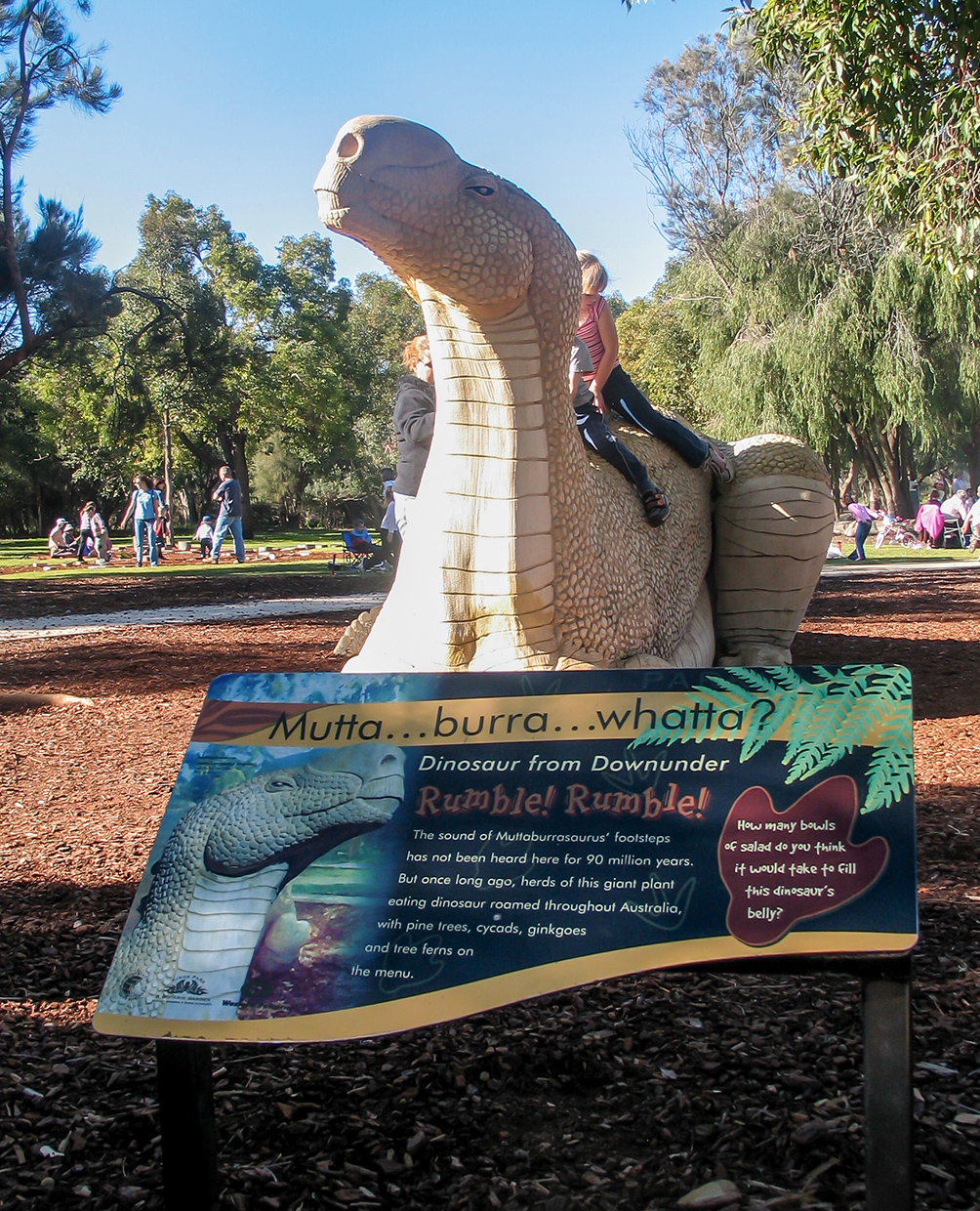 Interpretive sign at the Synergy Parkland, King's Park, Perth