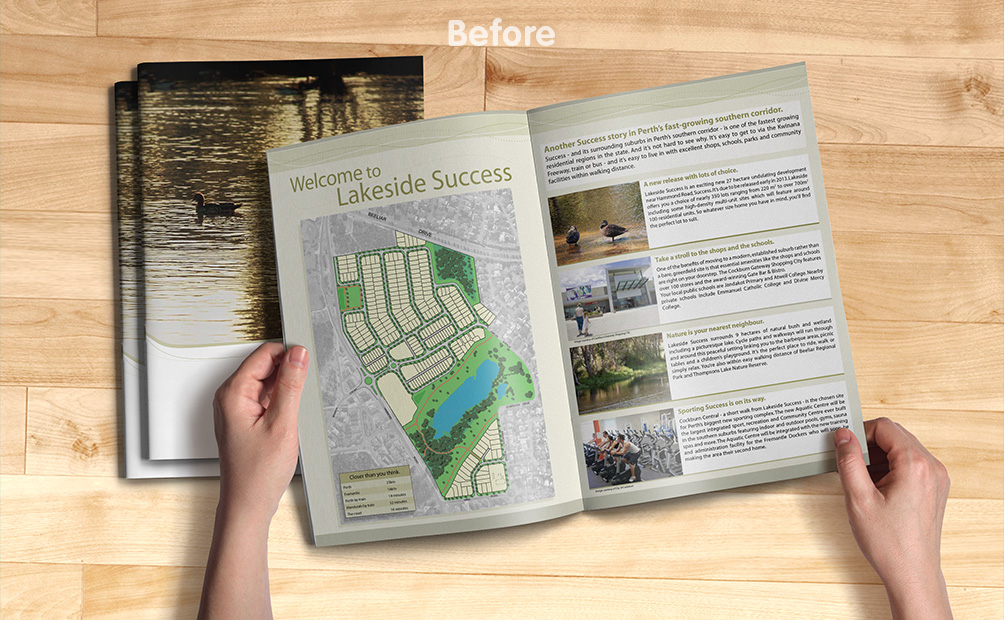 The original brochure for Lakeside Success estate