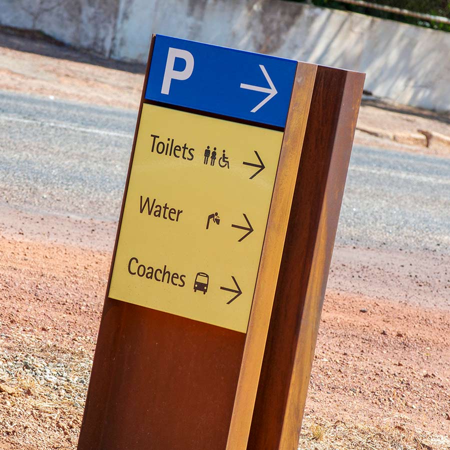 Parking and Directional Signage. New Norcia, Western Australia