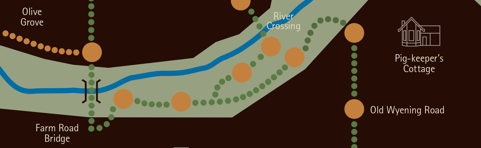 Map of the river walk at New Norcia in Western Australia. Designed by Axiom Design Partners