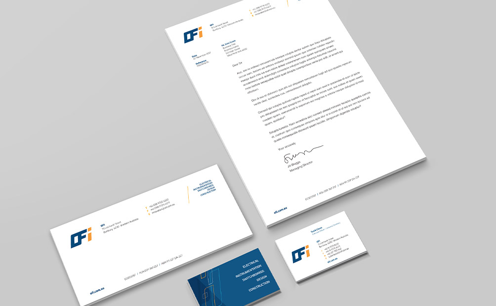 New look OFI corporate stationery suite