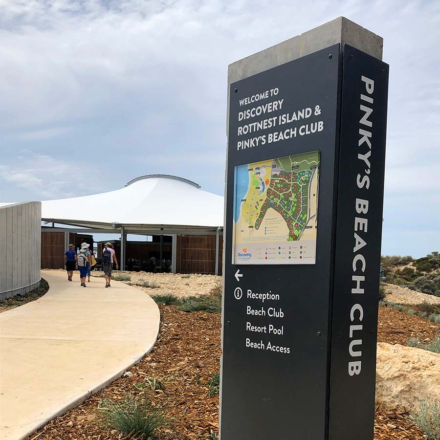 Wayfinding signage and map for Discovery Rottnest Island