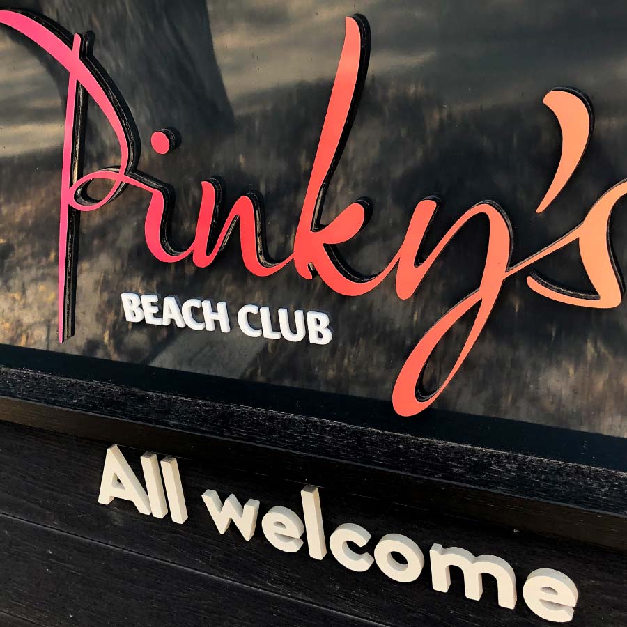 Entry signage for Discovery Rottnest Island and Pinky's Beach Club