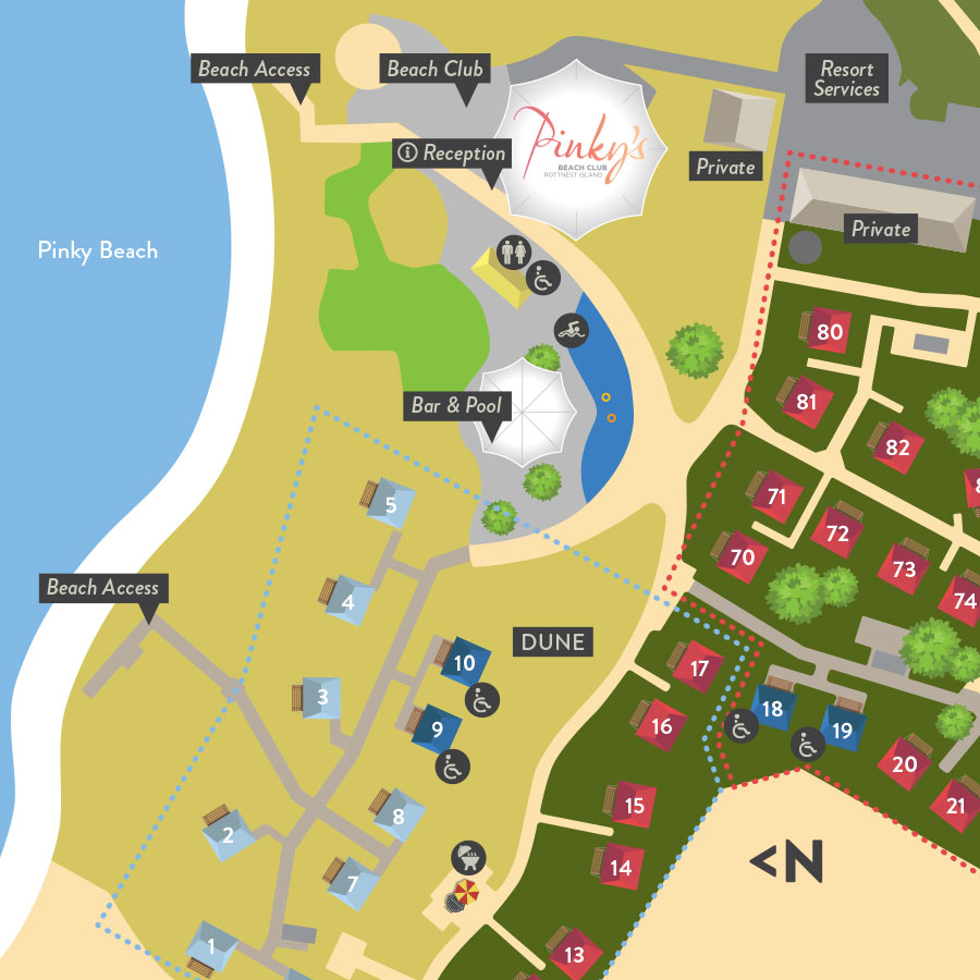 Map of Discovery Rottnest Island and Pinky's Beach Club