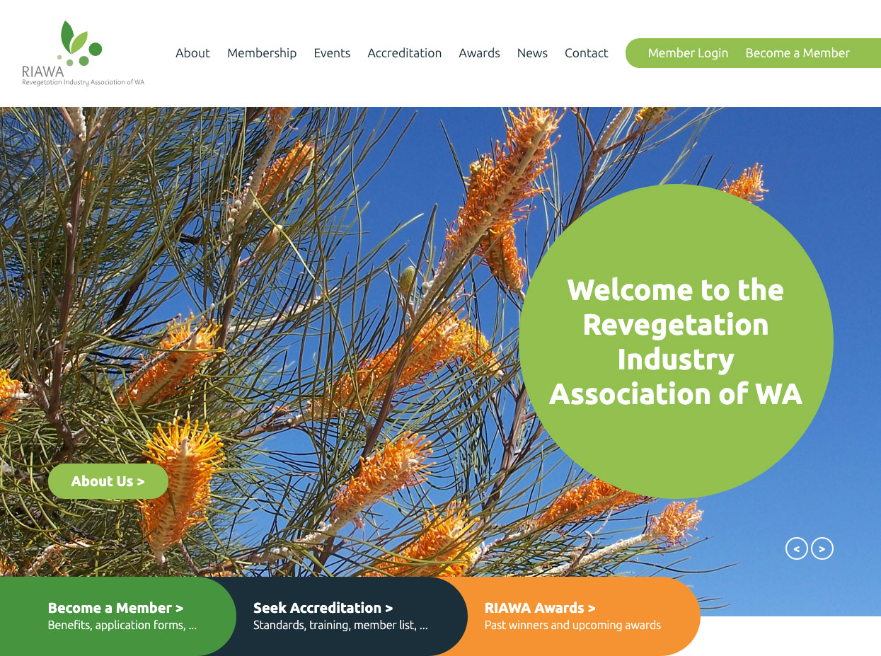 RIAWA website homepage