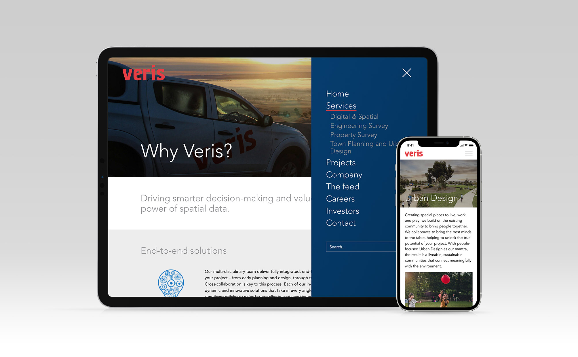 Veris website responsive pages